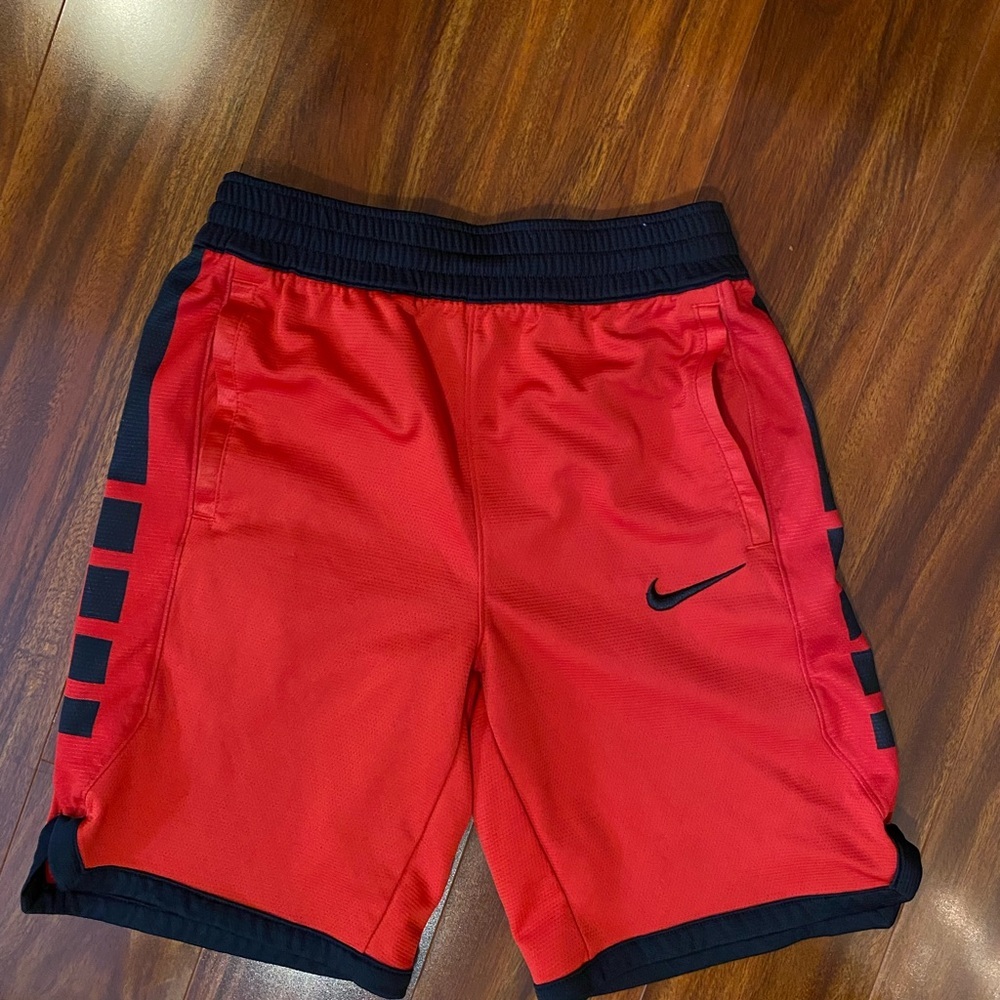 Nike Kids Red and Black Sports Shorts with side pockets